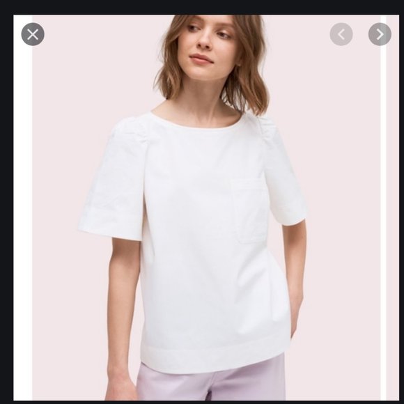 kate spade Tops - Kate Spade White Twill Blouse size m nwt